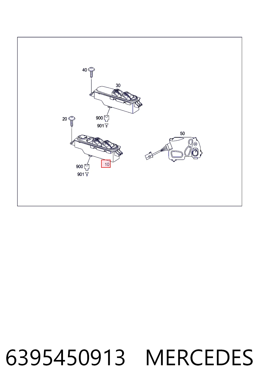 6395450913 Mercedes Unidad de control de elevalunas delantera izquierda