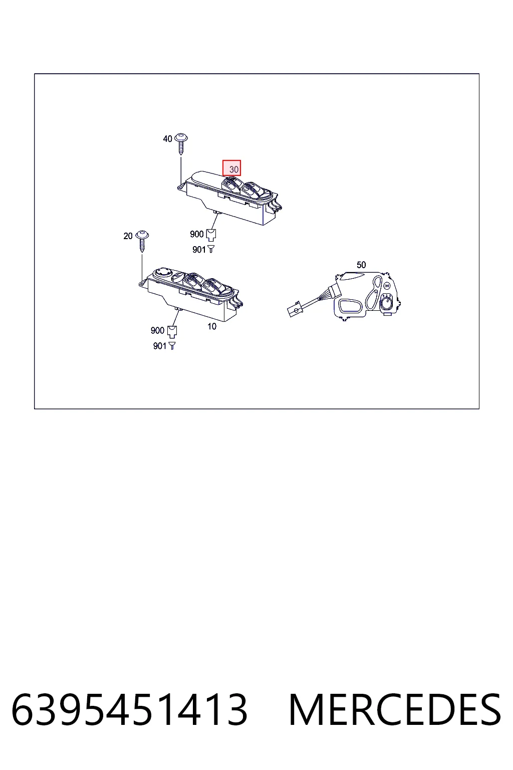 6395451413 Mercedes Unidad de control de elevalunas delantero derecho