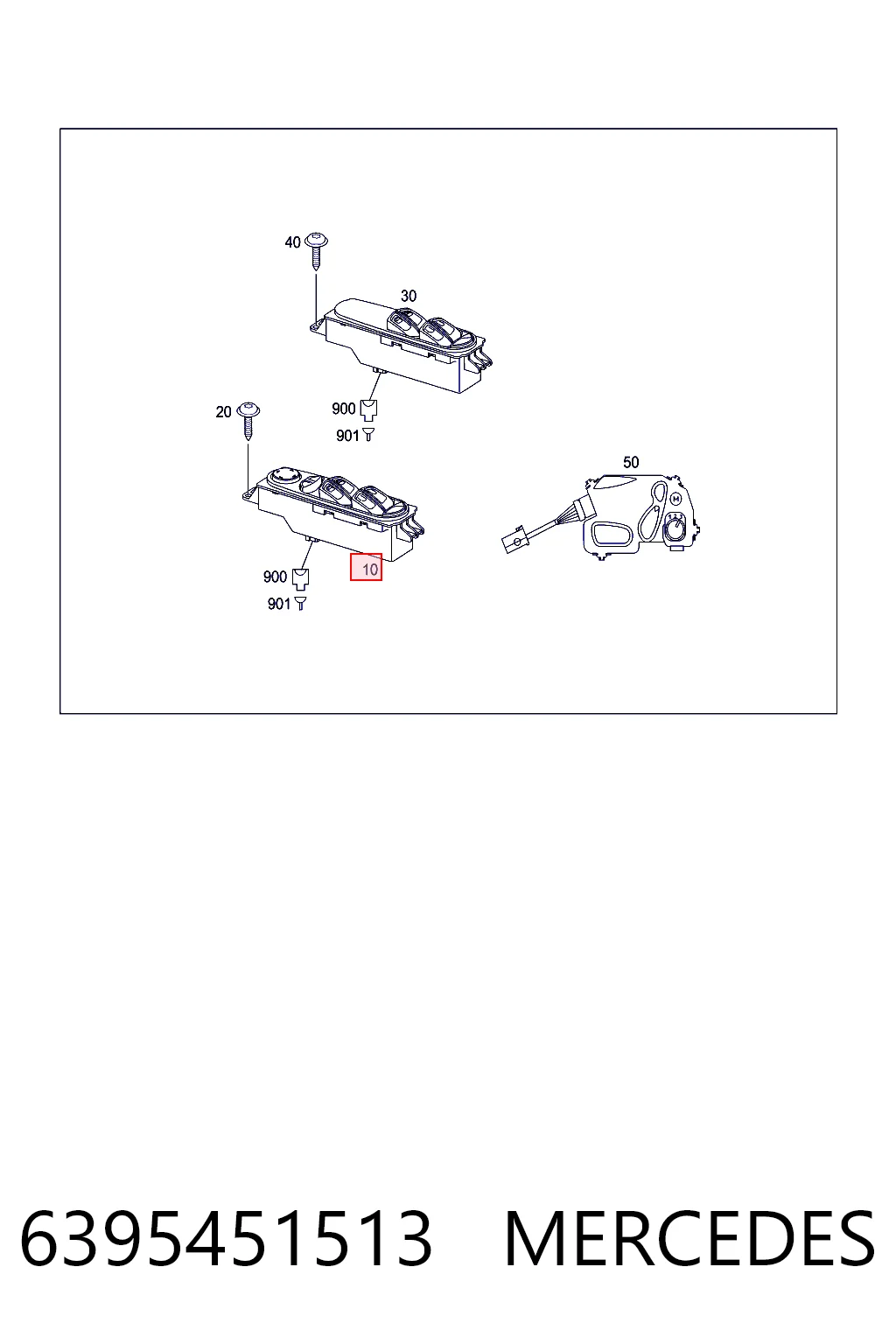 6395451513 Mercedes Unidad de control de elevalunas delantera izquierda