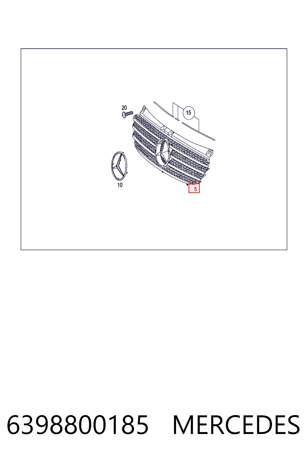Rejilla delantera Mercedes Vito II furgoneta (639) (2003 - 2014) precio, desde 54,03 EUR