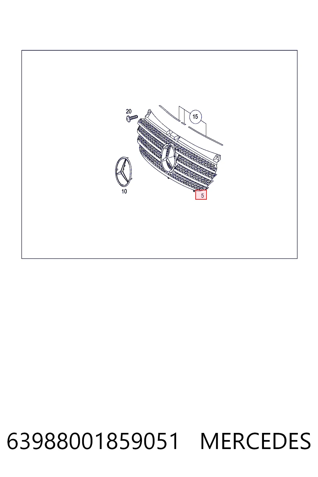 Calandra para Mercedes Vito II 639