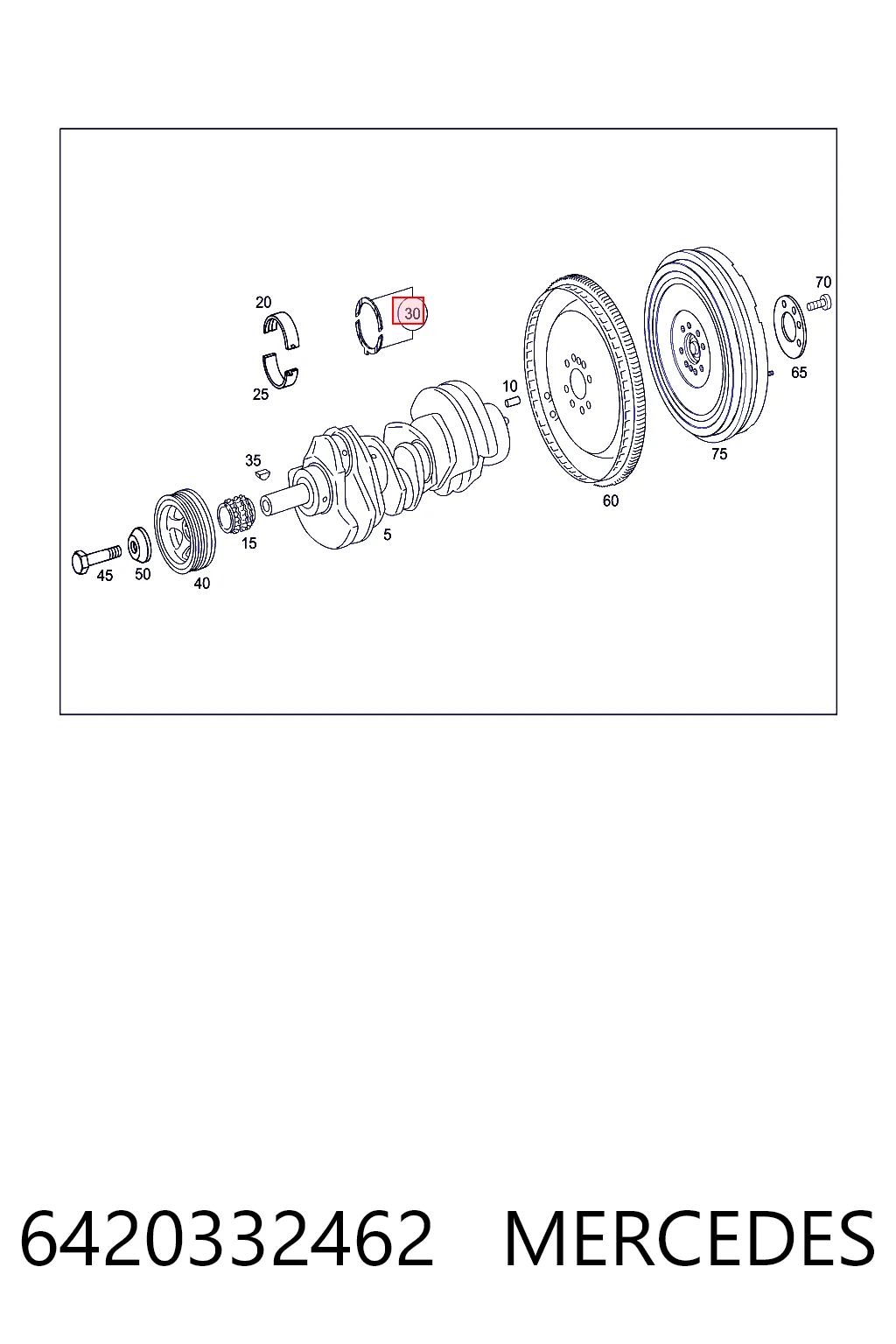 6420332462 Mercedes Kit de discos distanciador, cigüeñal, STD.