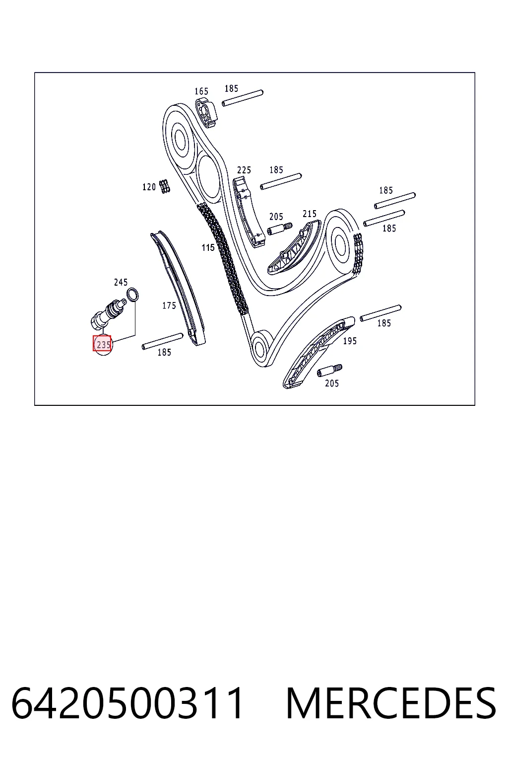 6420500311 Mercedes Tensor de cadena de distribución