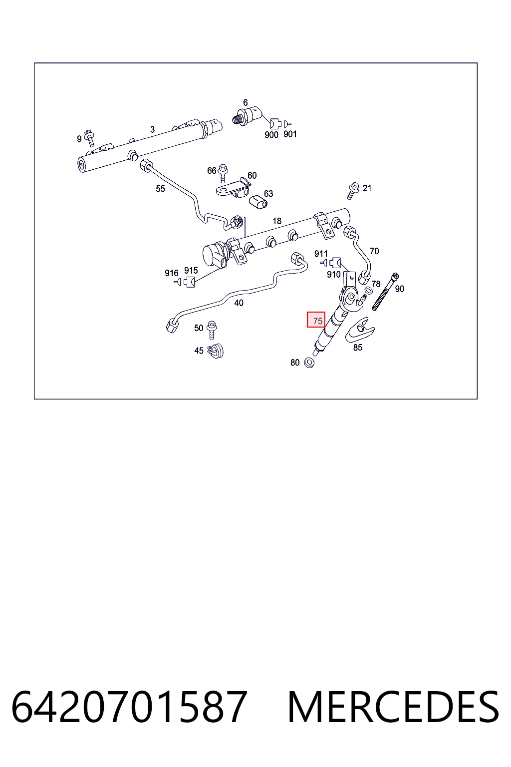 6420701587 Mercedes Inyector de combustible