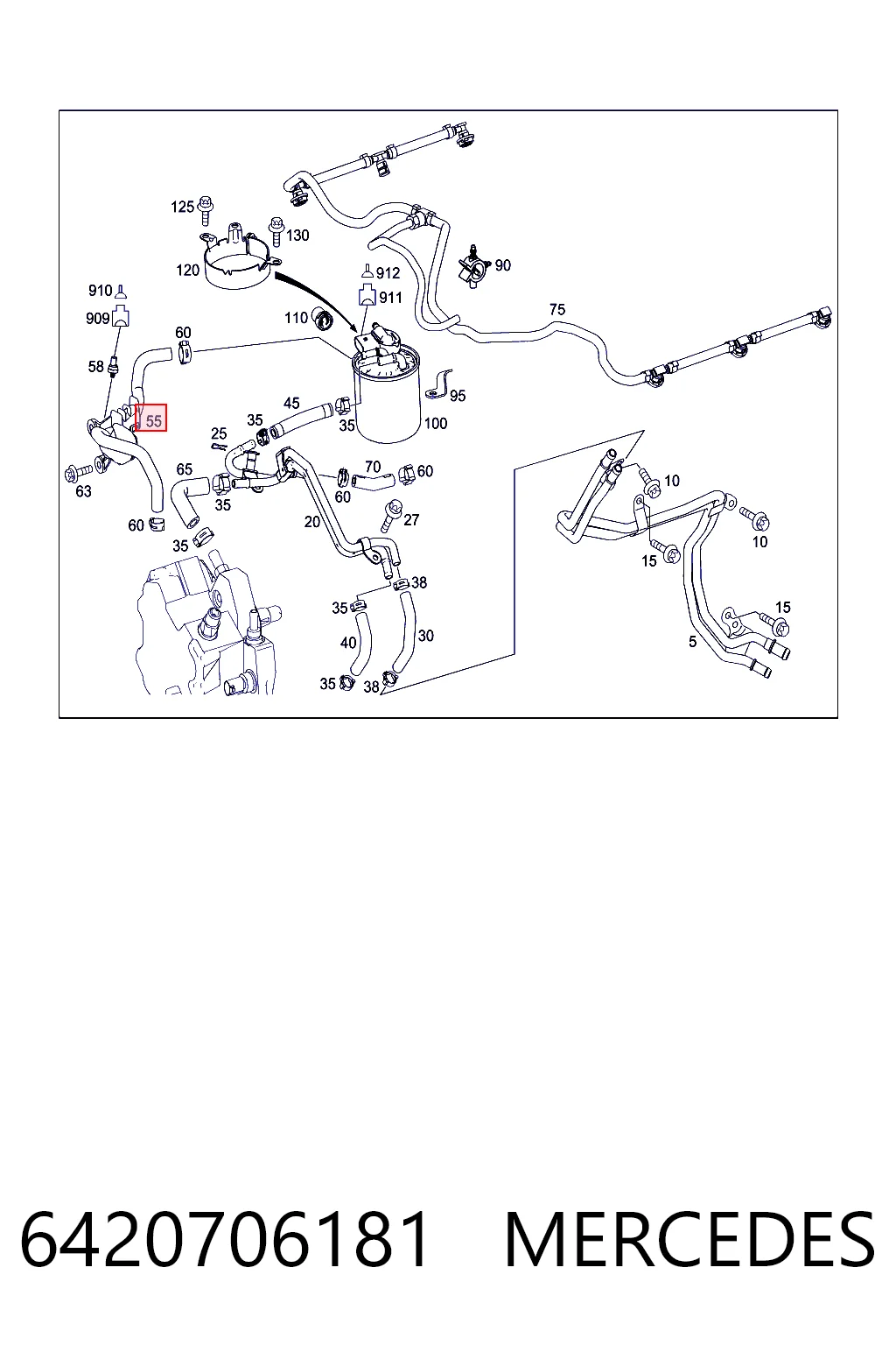 6420706181 Mercedes Manguera de combustible universal