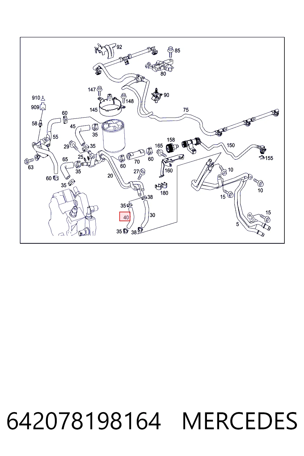 Manguera de combustible universal 642078198164 MERCEDES