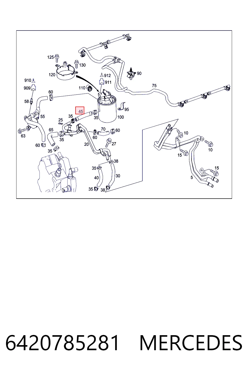 6420785281 Mercedes Manguera de combustible universal