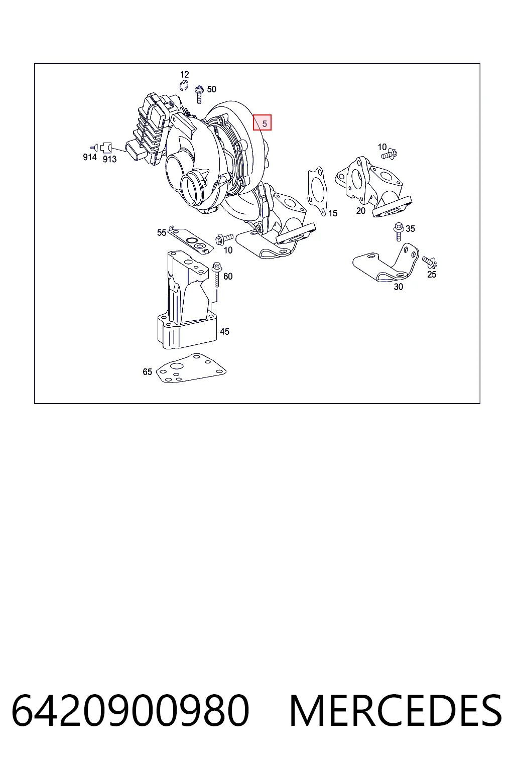 6420900980 Mercedes Turbo para motor
