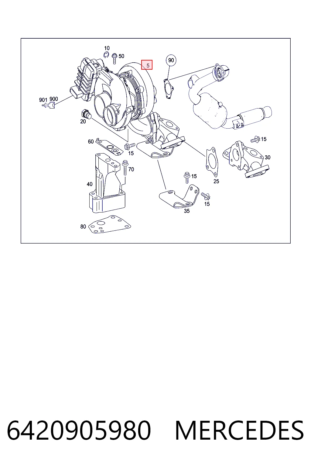 6420905980 Mercedes Turbo para motor