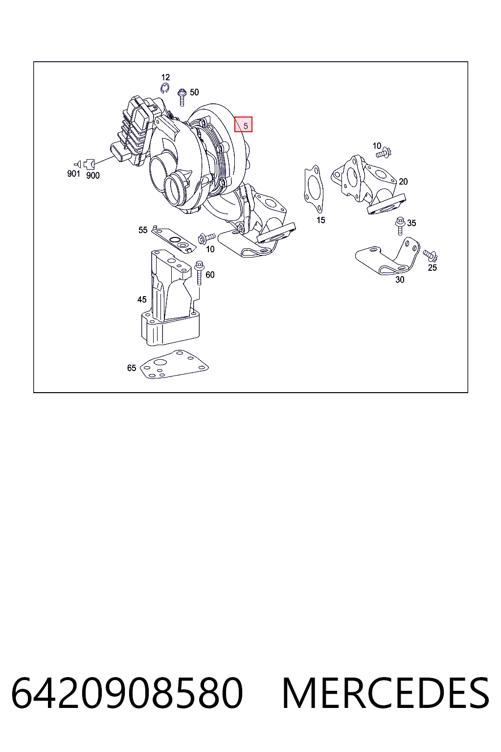 6420908580 Mercedes Turbo para motor