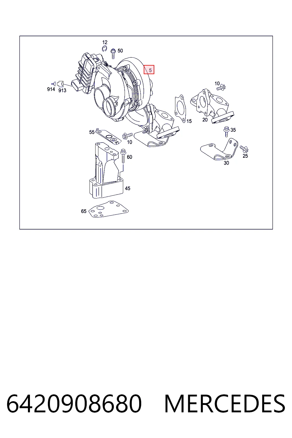 6420908680 Mercedes Turbo para motor