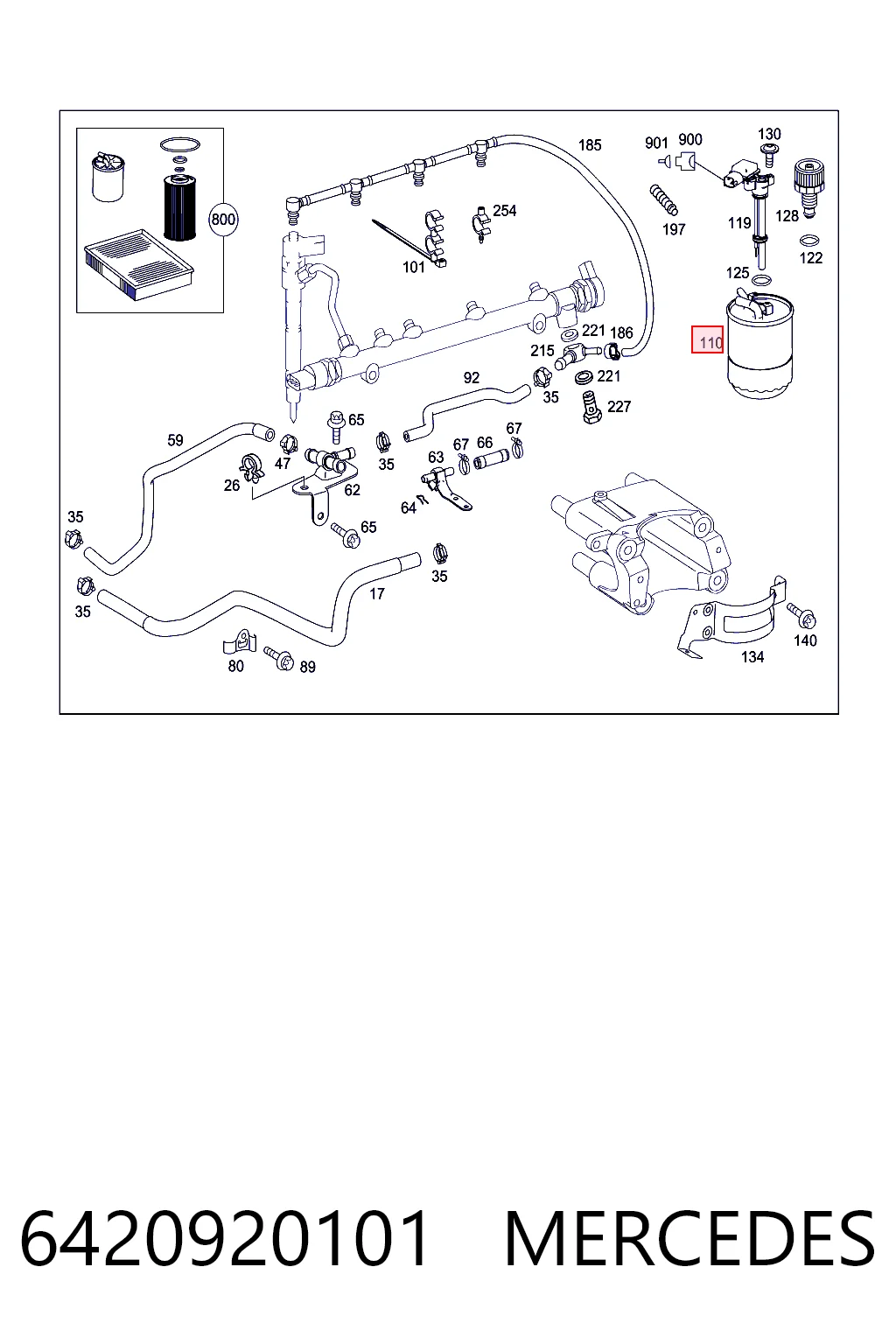 6420920101 Mercedes Filtro de gasolina