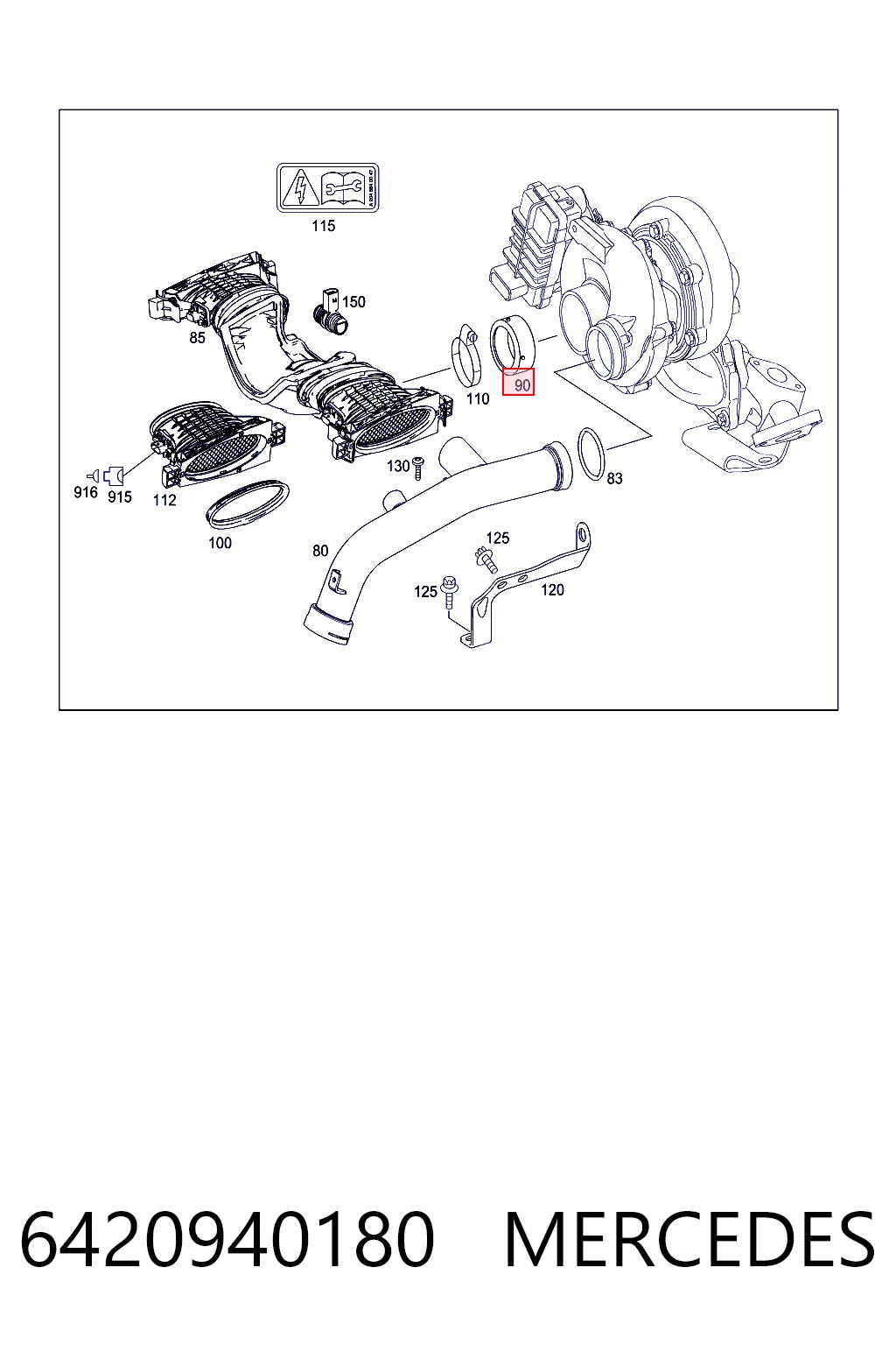 6420940180 Mercedes Junta de turbina, inserto flexible