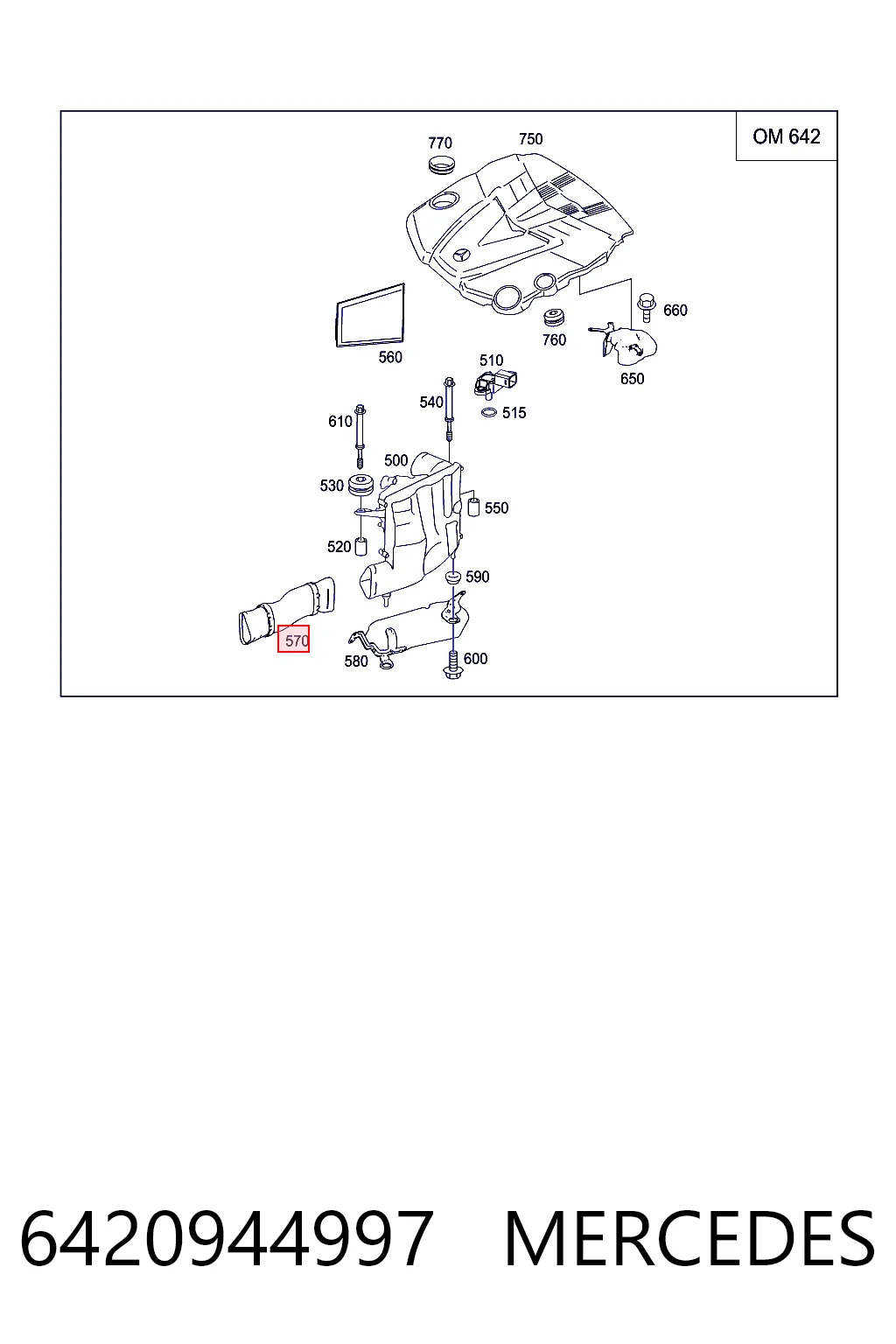 Caja del filtro de aire izquierda 6420944997 MERCEDES