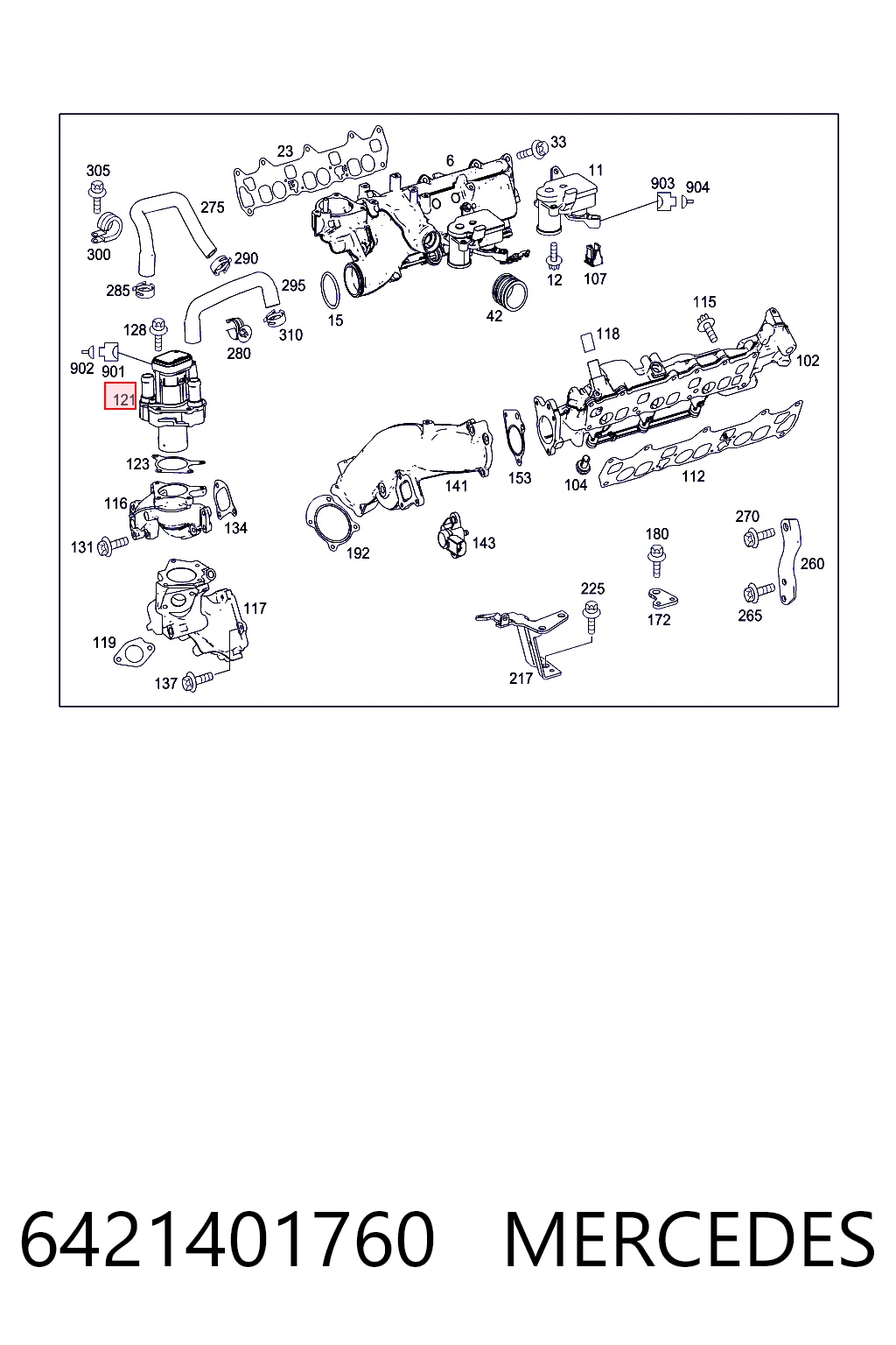 6421401760 Mercedes Válvula EGR