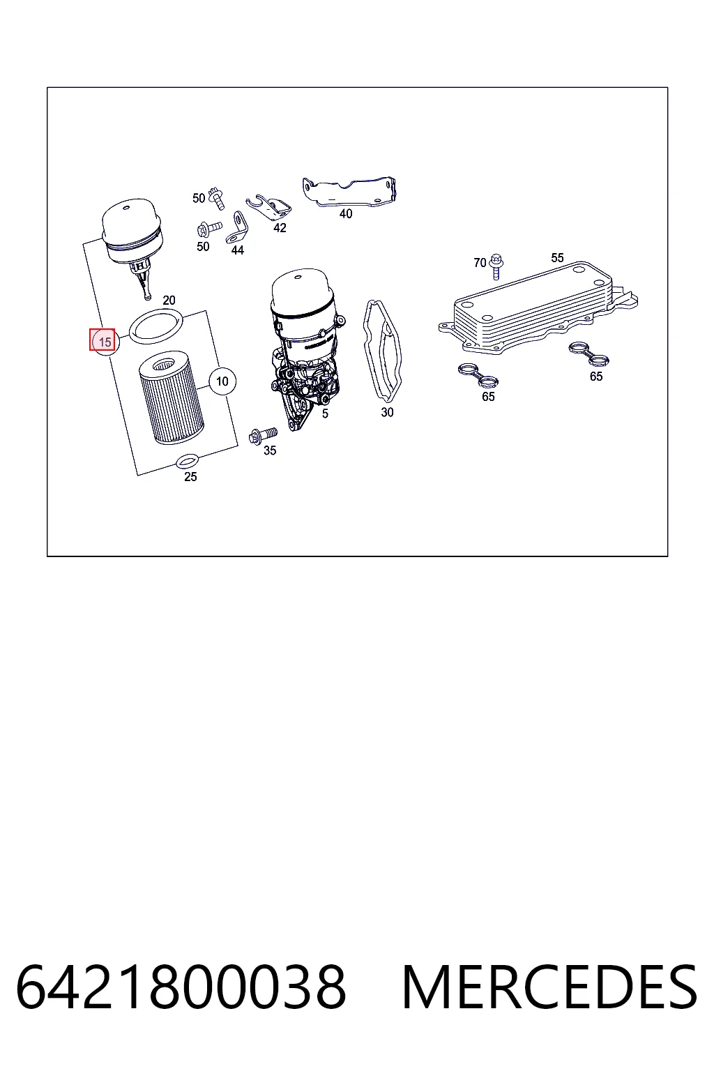 6421800038 Mercedes Tapa del filtro de aceite
