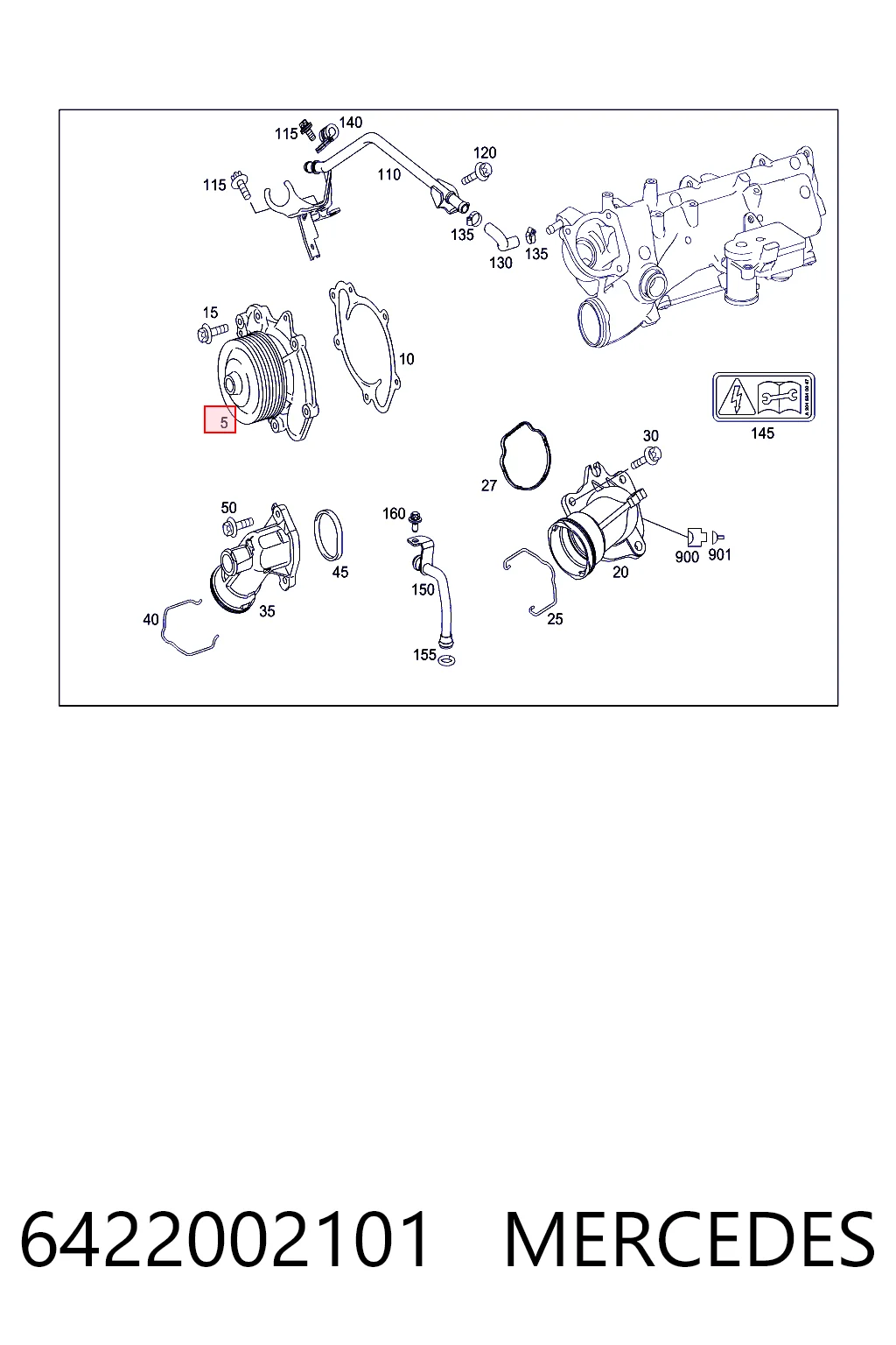 6422002101 Mercedes Bomba refrigerante coche