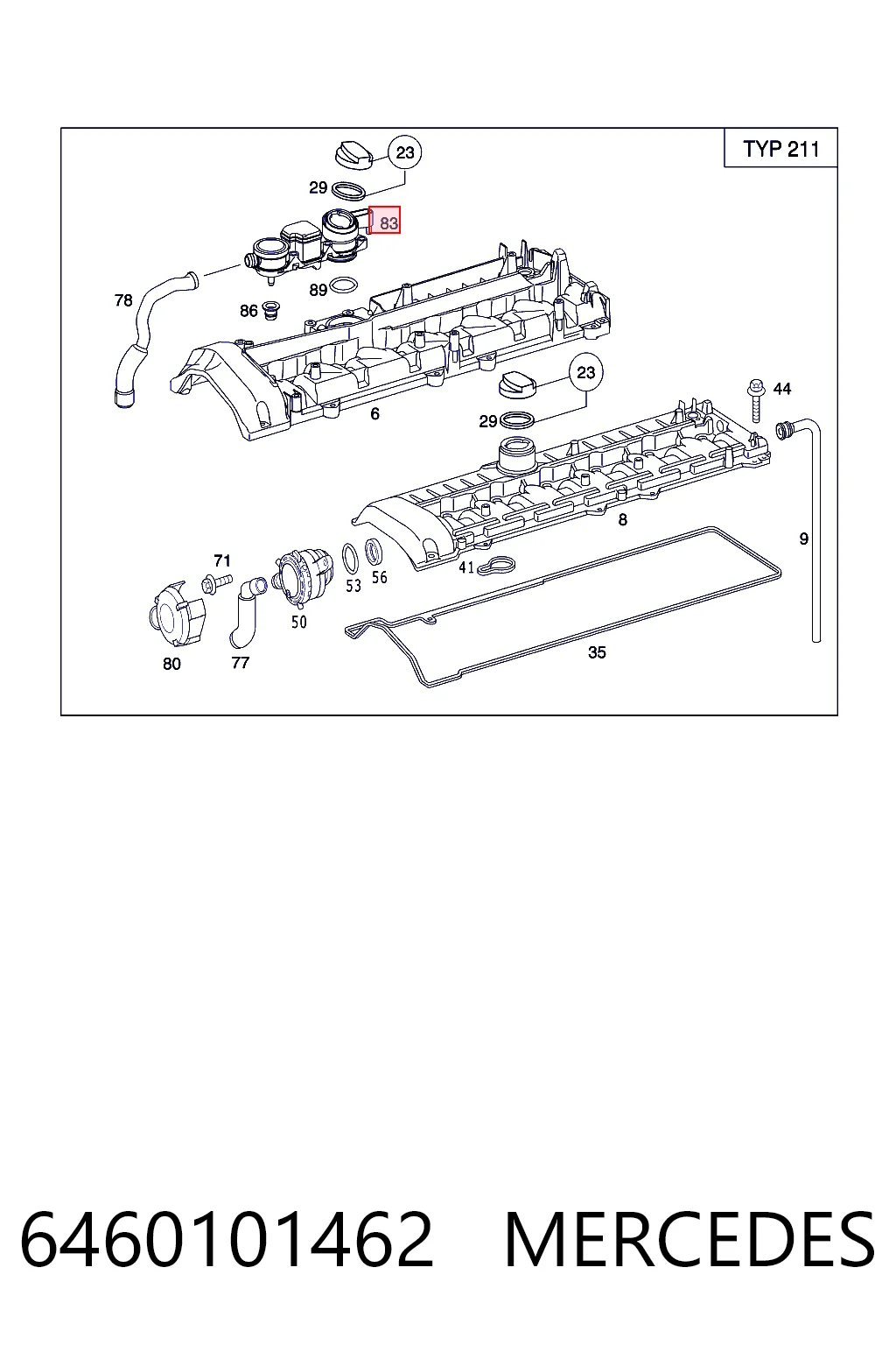 6460101462 Mercedes Separador de aceite del sistema de ventilación del cárter