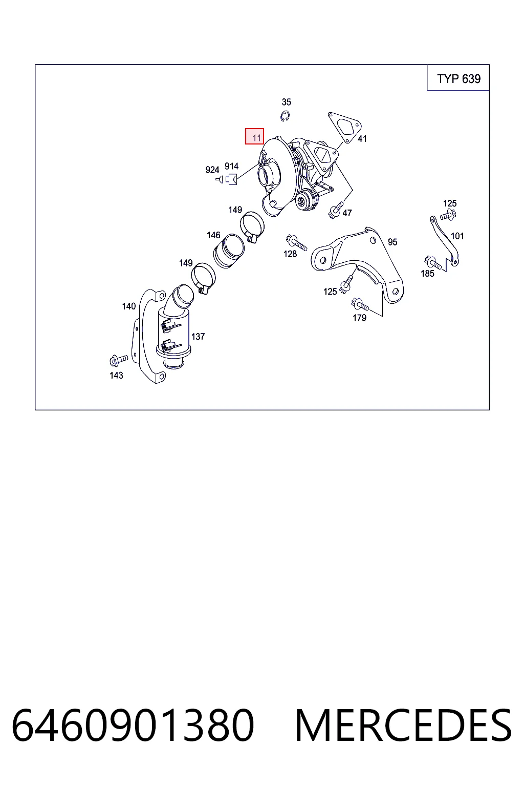 6460901380 Mercedes Turbo para motor