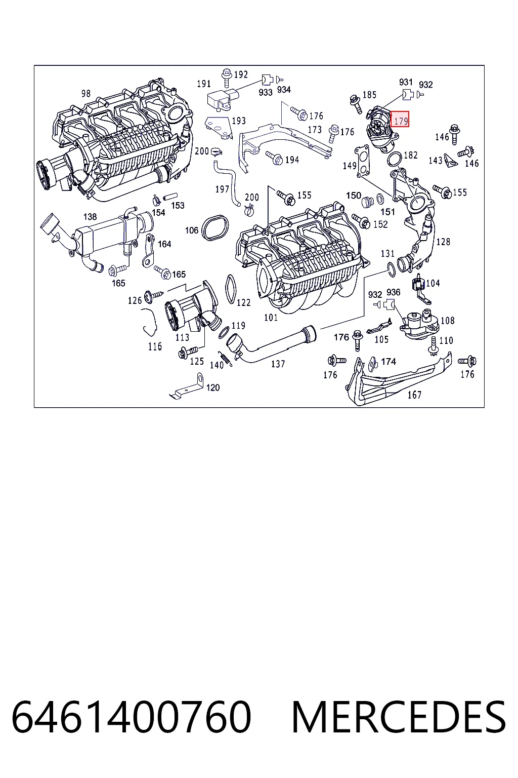 6461400760 Mercedes Válvula EGR