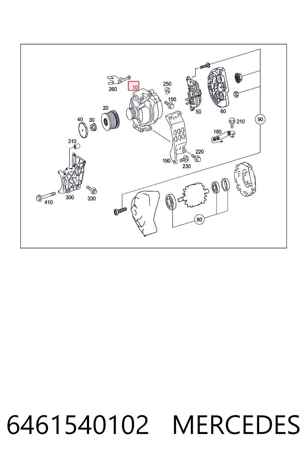 6461540102 Mercedes Alternador de coche