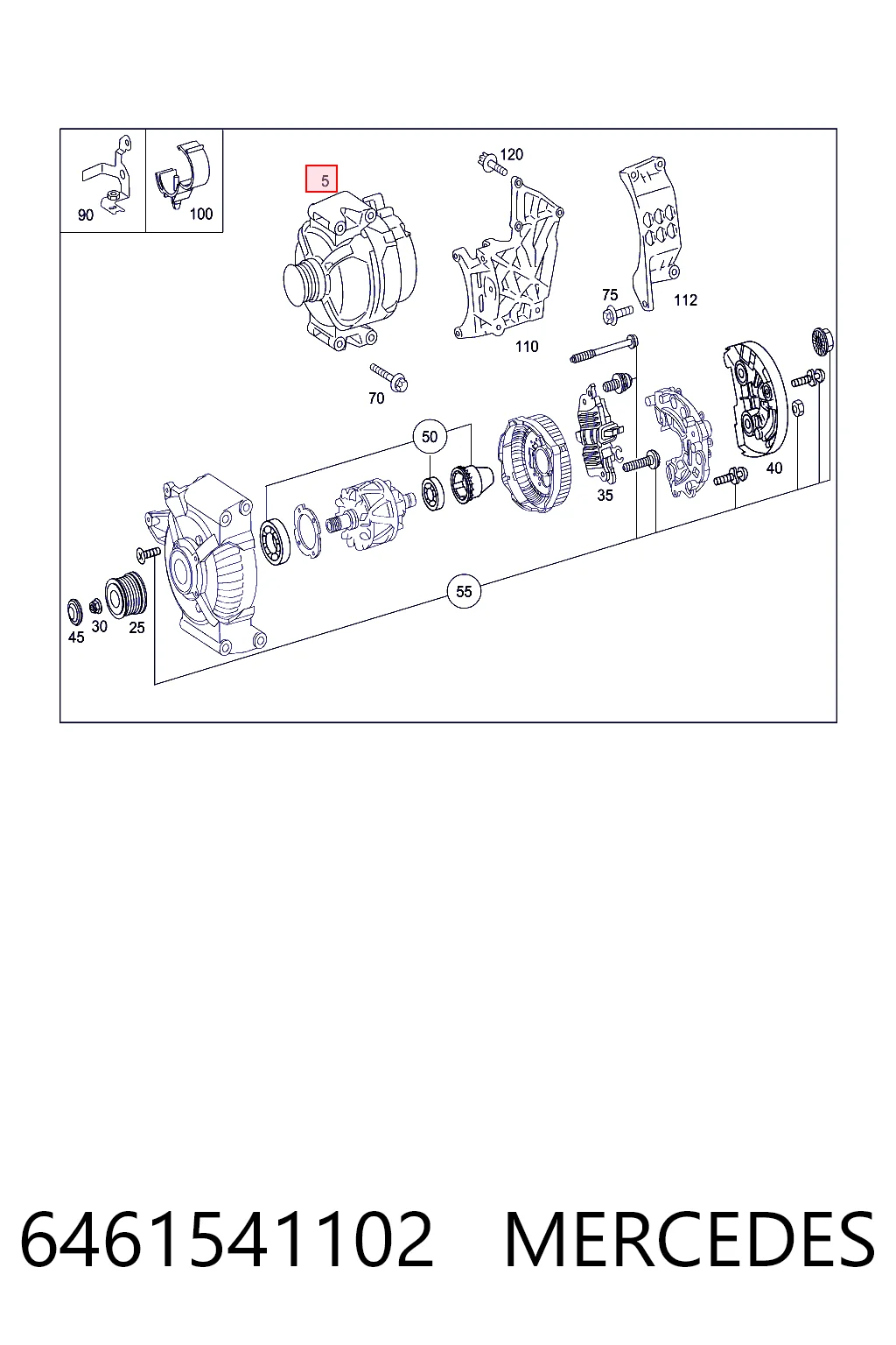 6461541102 Mercedes Alternador de coche