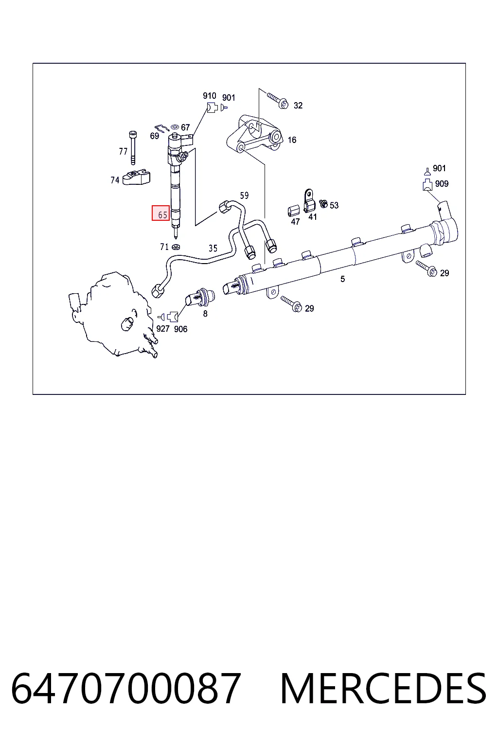 6470700087 Mercedes Inyector de combustible
