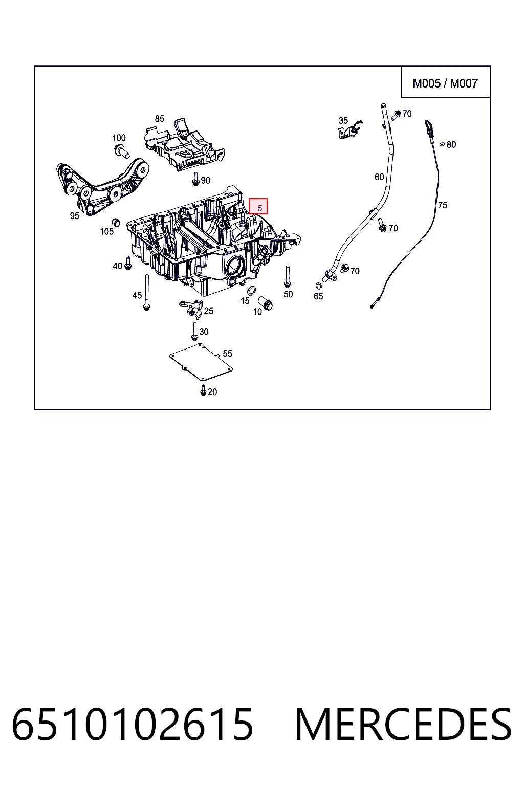 Cárter de aceite del motor 6510102615 MERCEDES