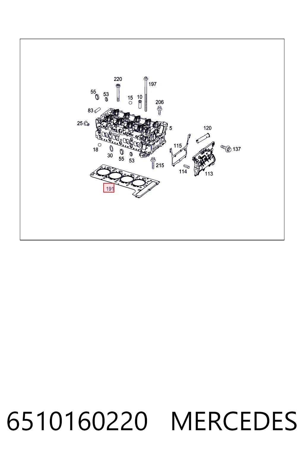 6510160220 Mercedes Empaquetadura de culata