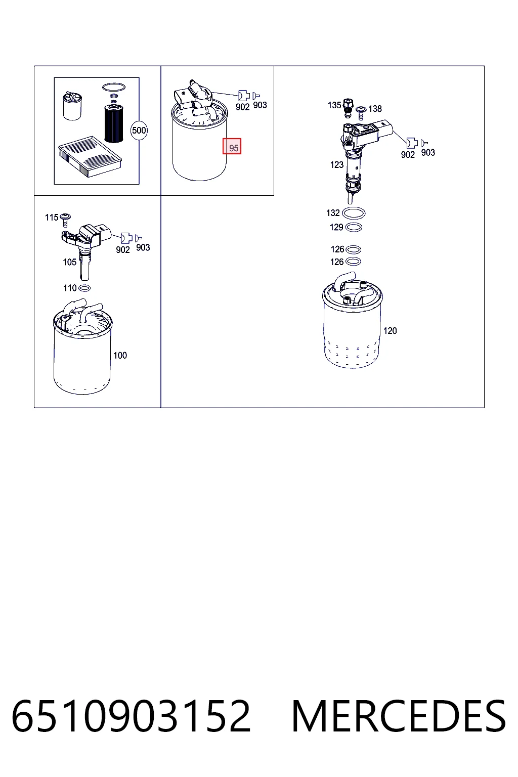 6510903152 Mercedes Filtro de gasolina