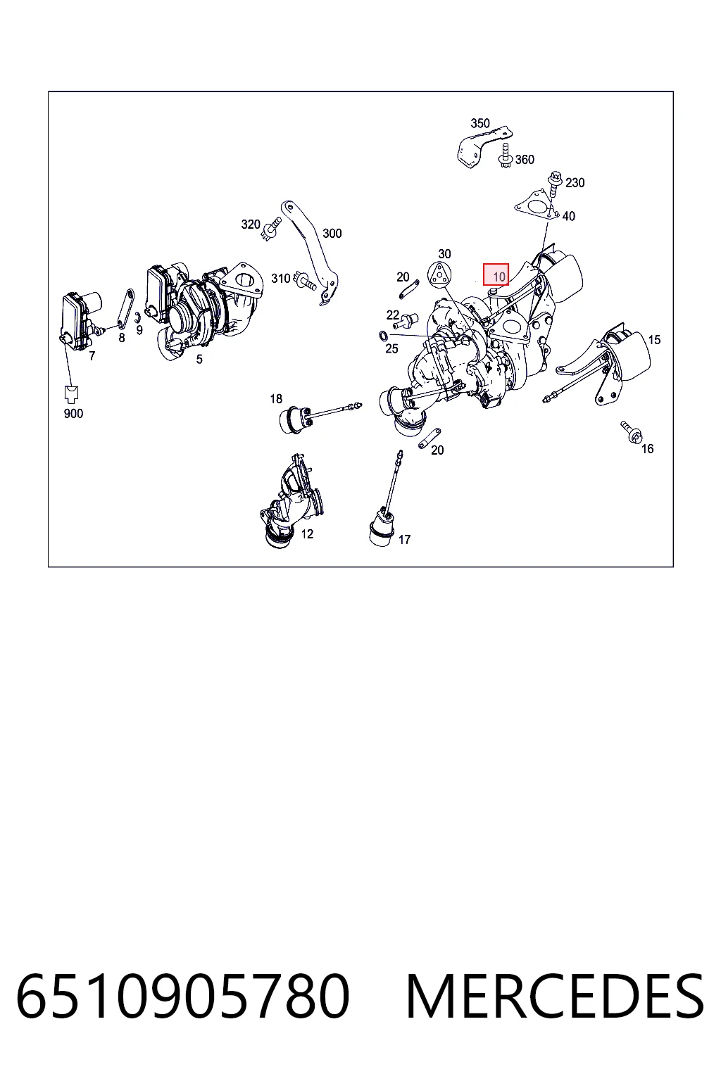 6510905780 Mercedes Turbo para motor
