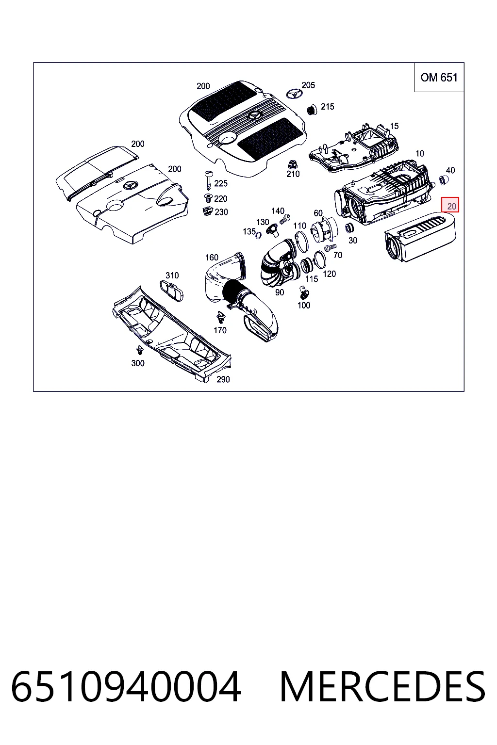 6510940004 Mercedes Filtro de aire de motor