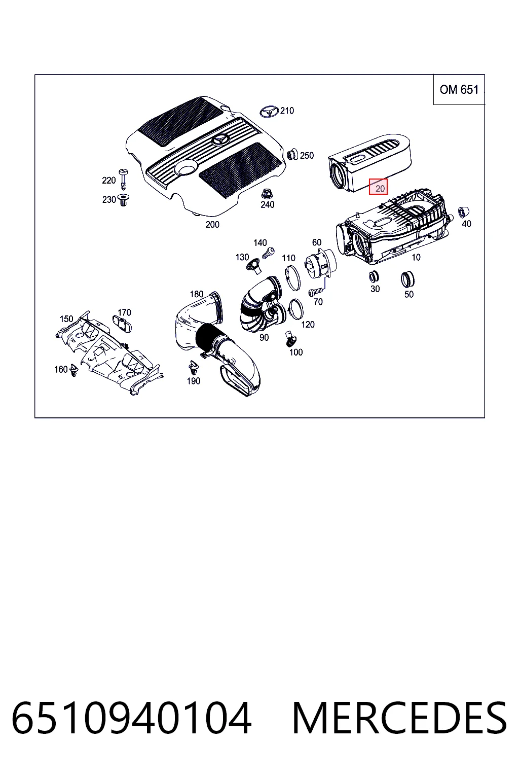 6510940104 Mercedes Filtro de aire de motor