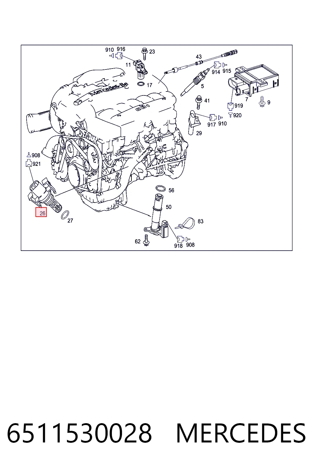 6511530028 Mercedes Sensor de temperatura del aire de admisión