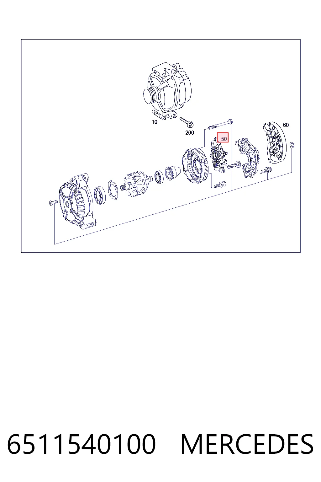 6511540100 Mercedes Regulador alternador