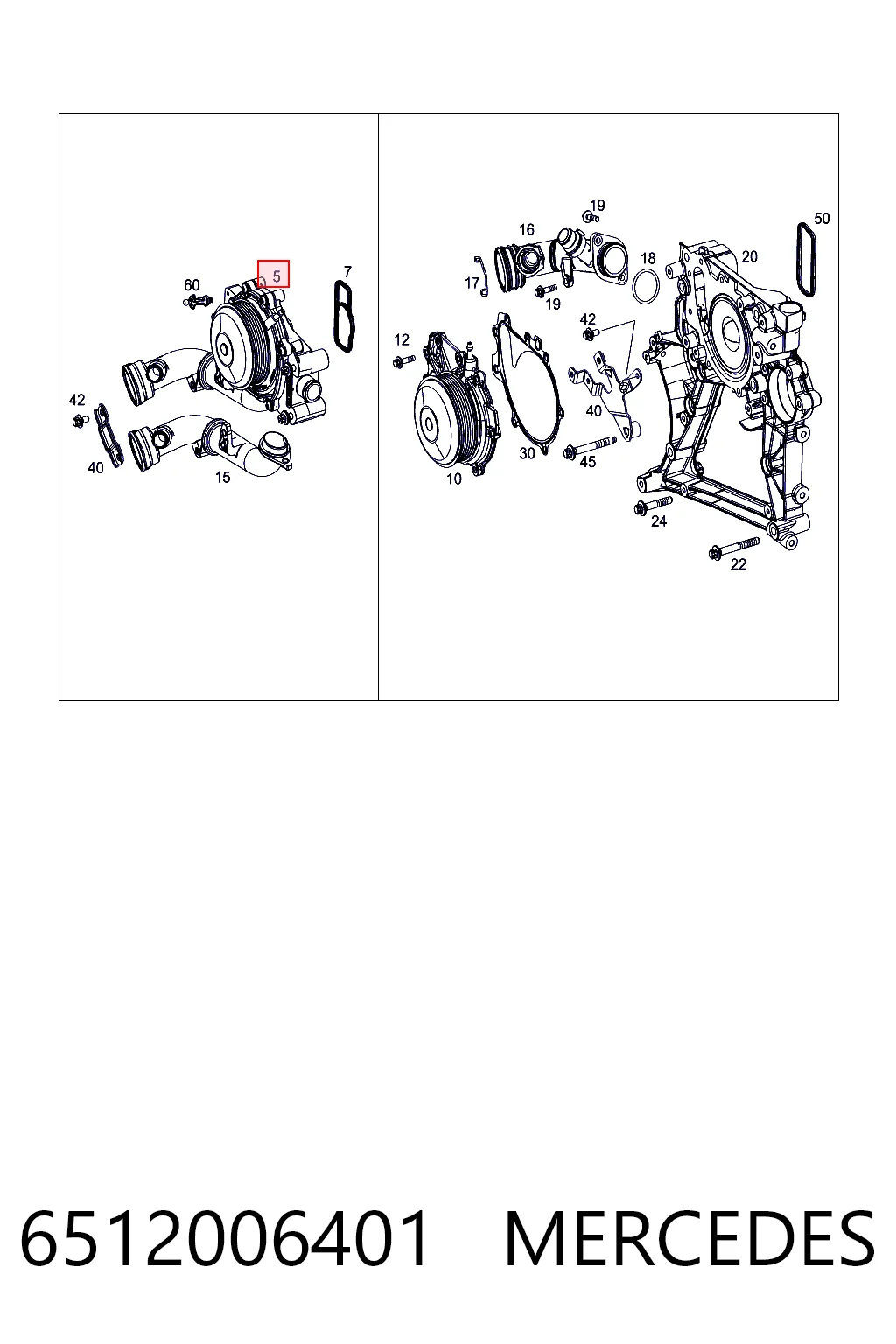 6512006401 Mercedes Bomba refrigerante coche