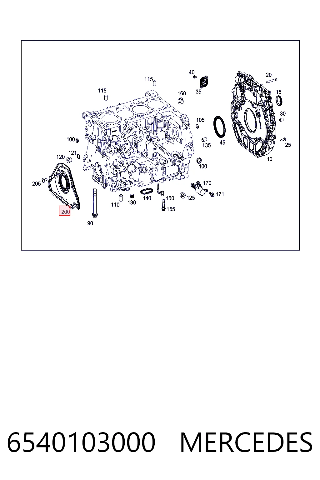 Retén delantero del cigüeñal 6540103000 MERCEDES