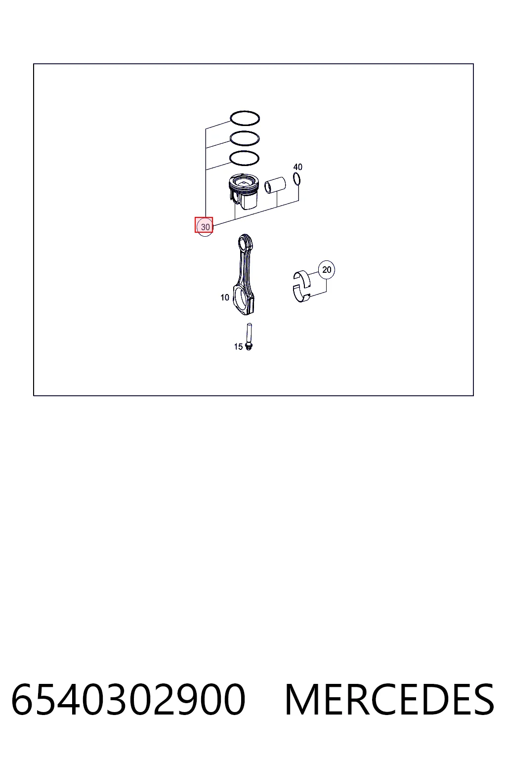 Pistón completo para un cilindro, STD 6540302900 MERCEDES