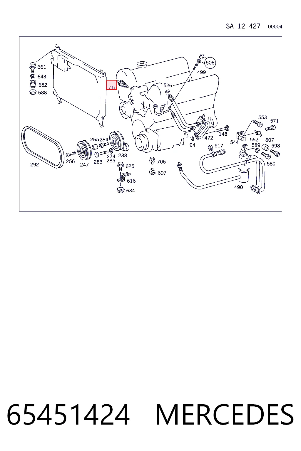 65451424 Mercedes Sensor temperatura refrigerante