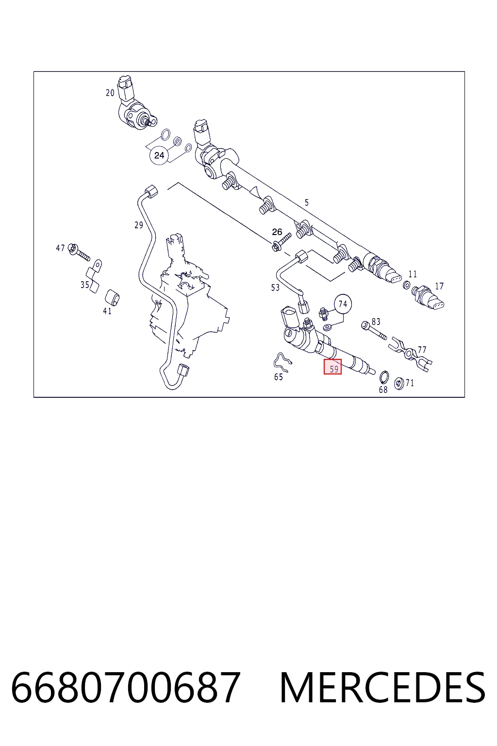 6680700687 Mercedes Inyector de combustible