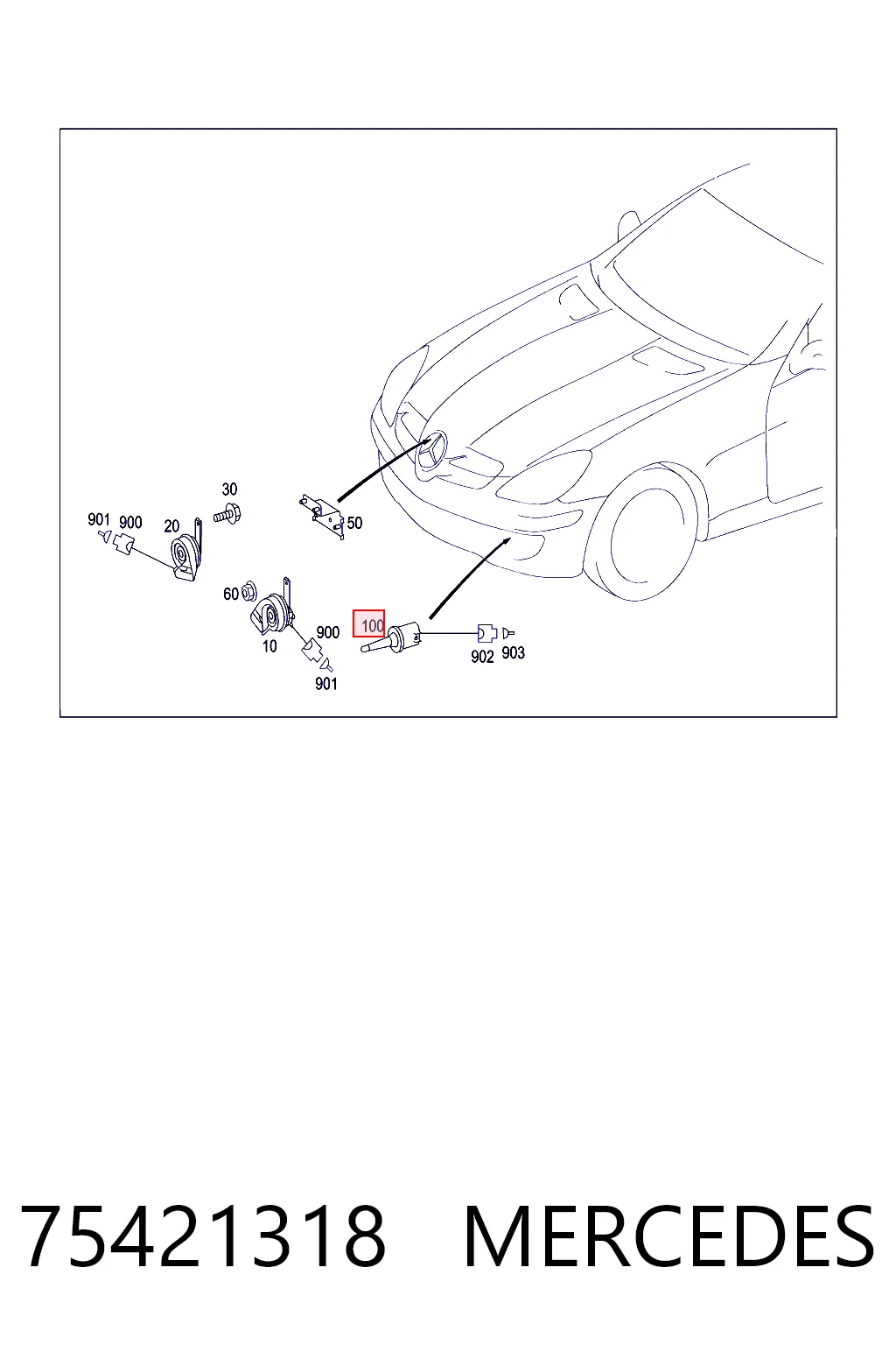75421318 Mercedes Sensor de temperatura ambiente