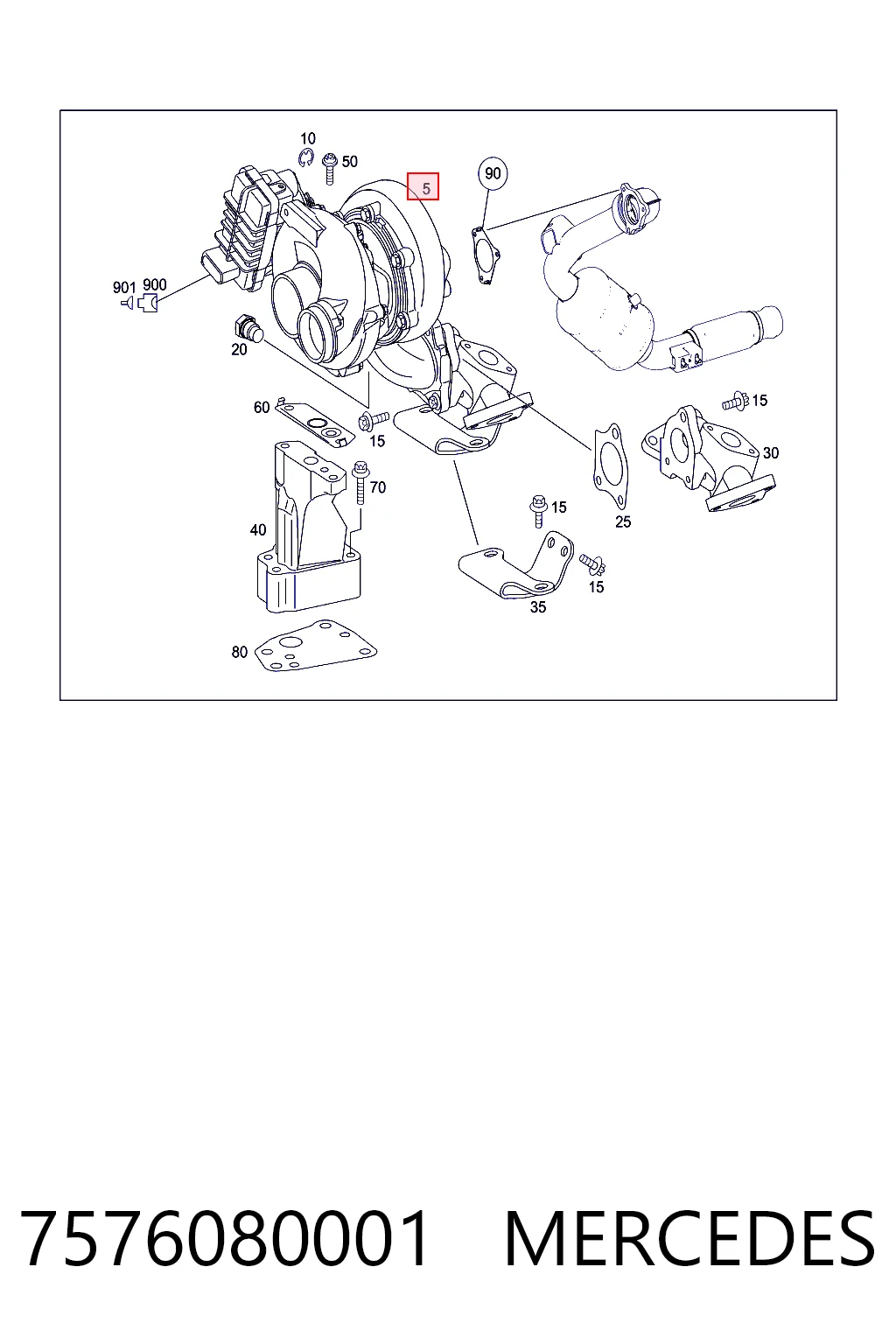 7576080001 Mercedes Turbo para motor