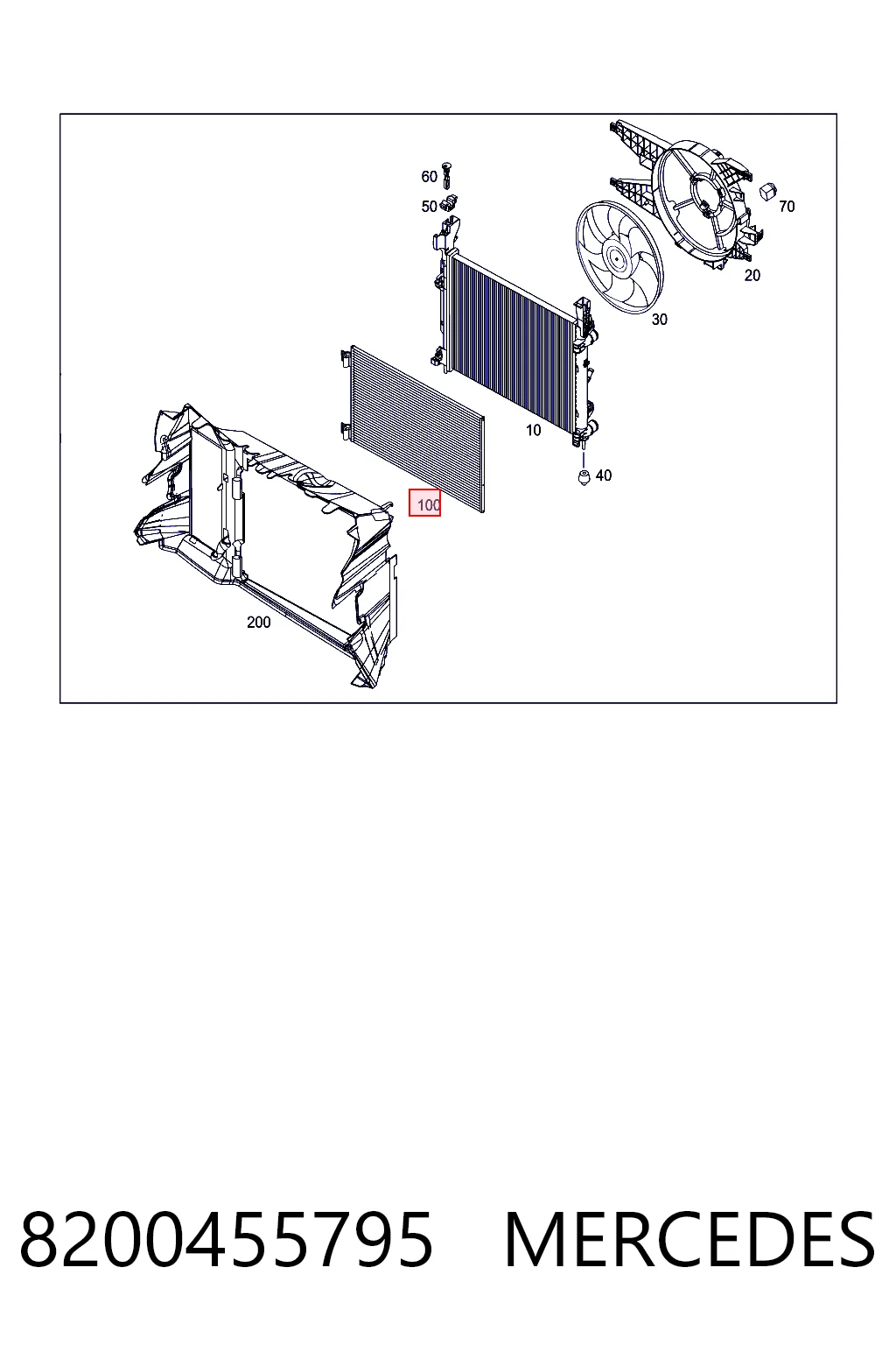 8200455795 Mercedes Radiador de aire acondicionado
