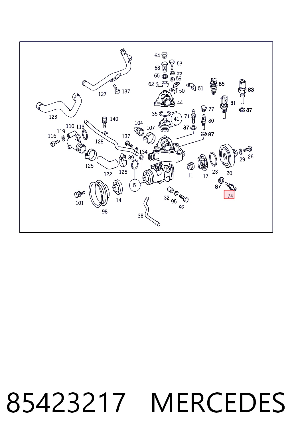 85423217 Mercedes Sensor temperatura refrigerante
