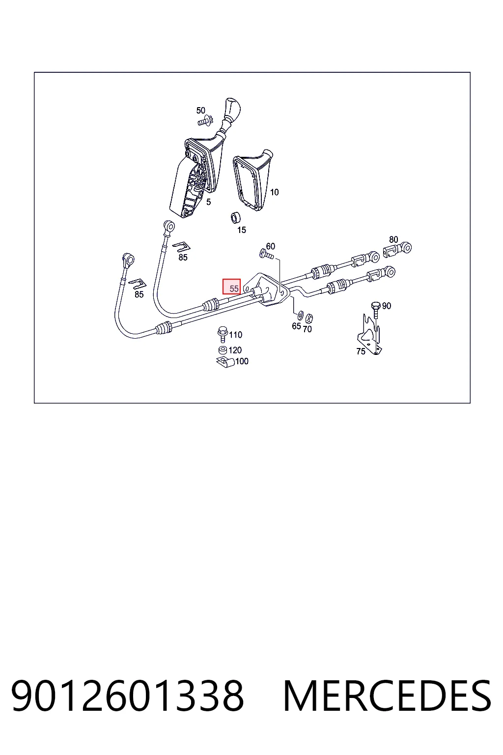 9012601338 Mercedes Cable para caja de cambios manual