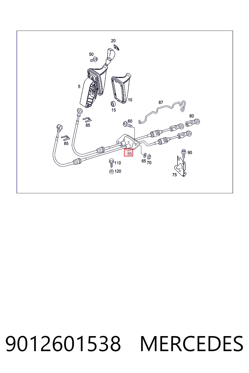 9012601538 Mercedes Cable para caja de cambios manual