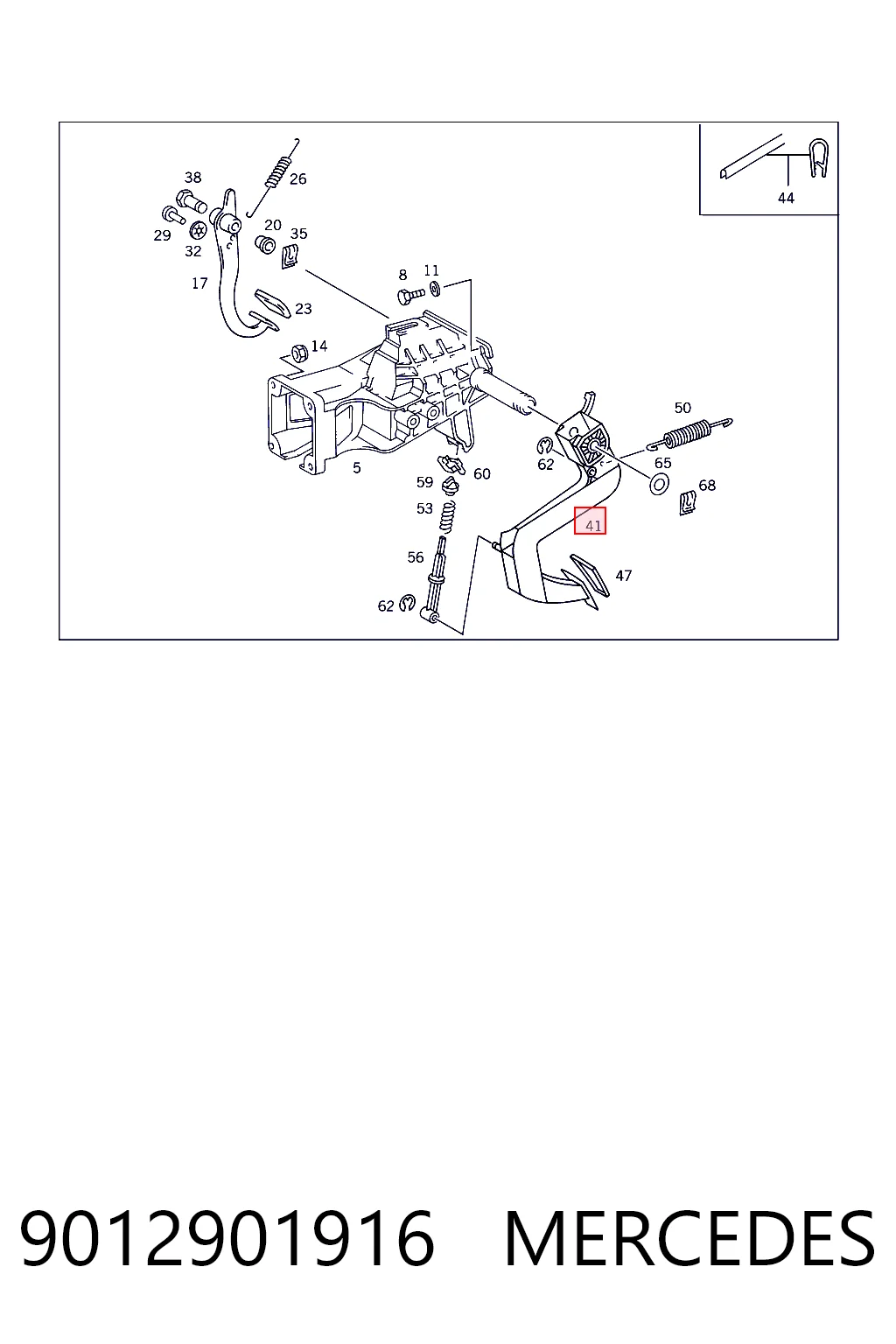 9012901916 Mercedes Pedal del embrague