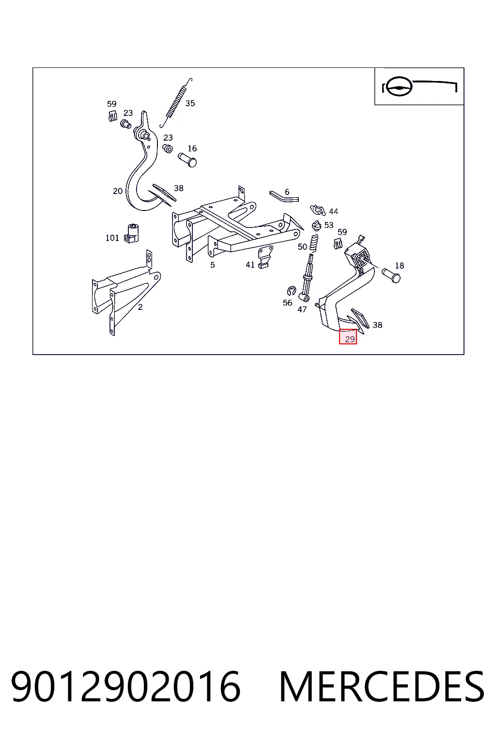 9012902016 Mercedes Pedal del embrague