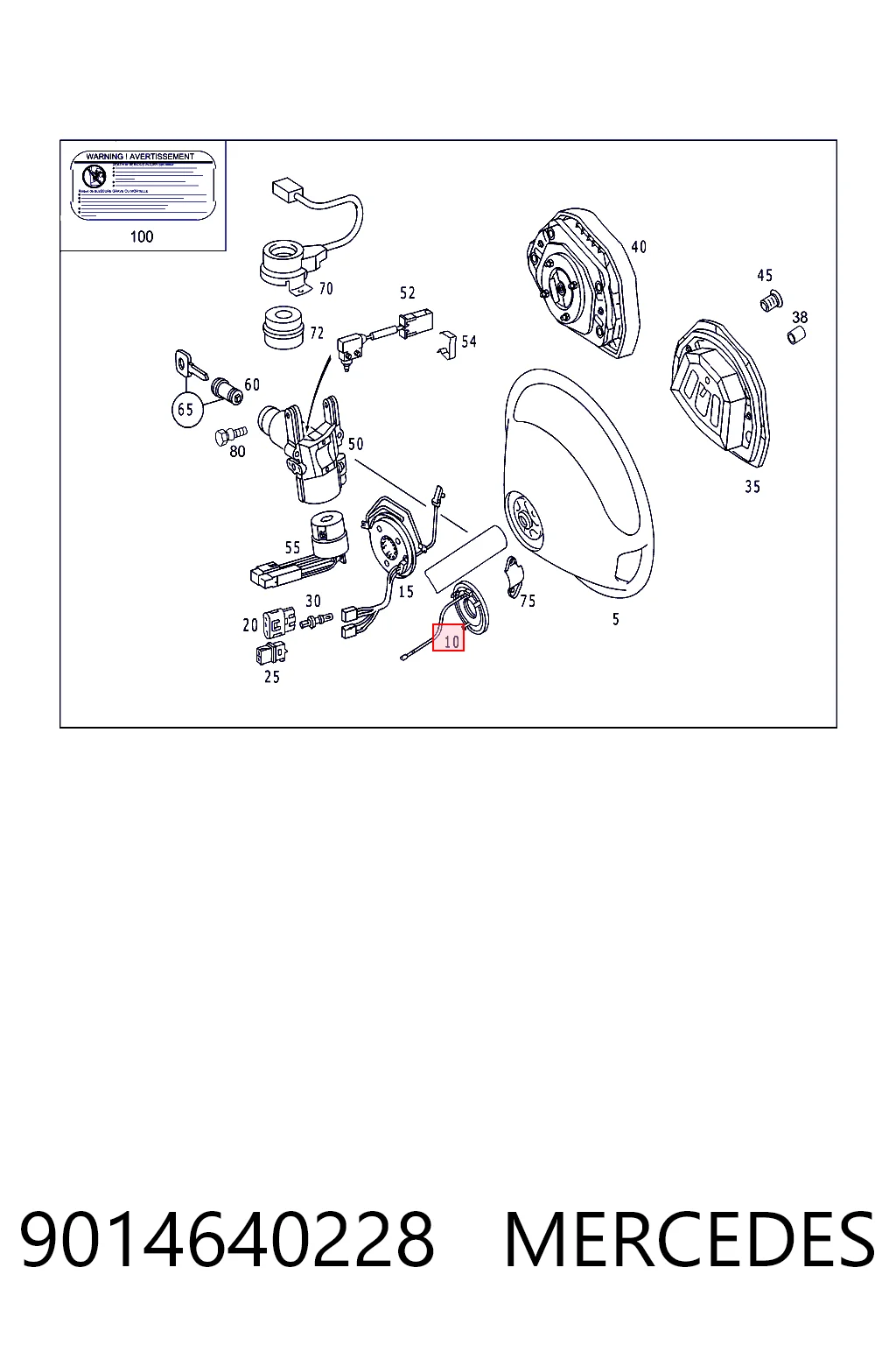 Anillo de AIRBAG 9014640228 MERCEDES