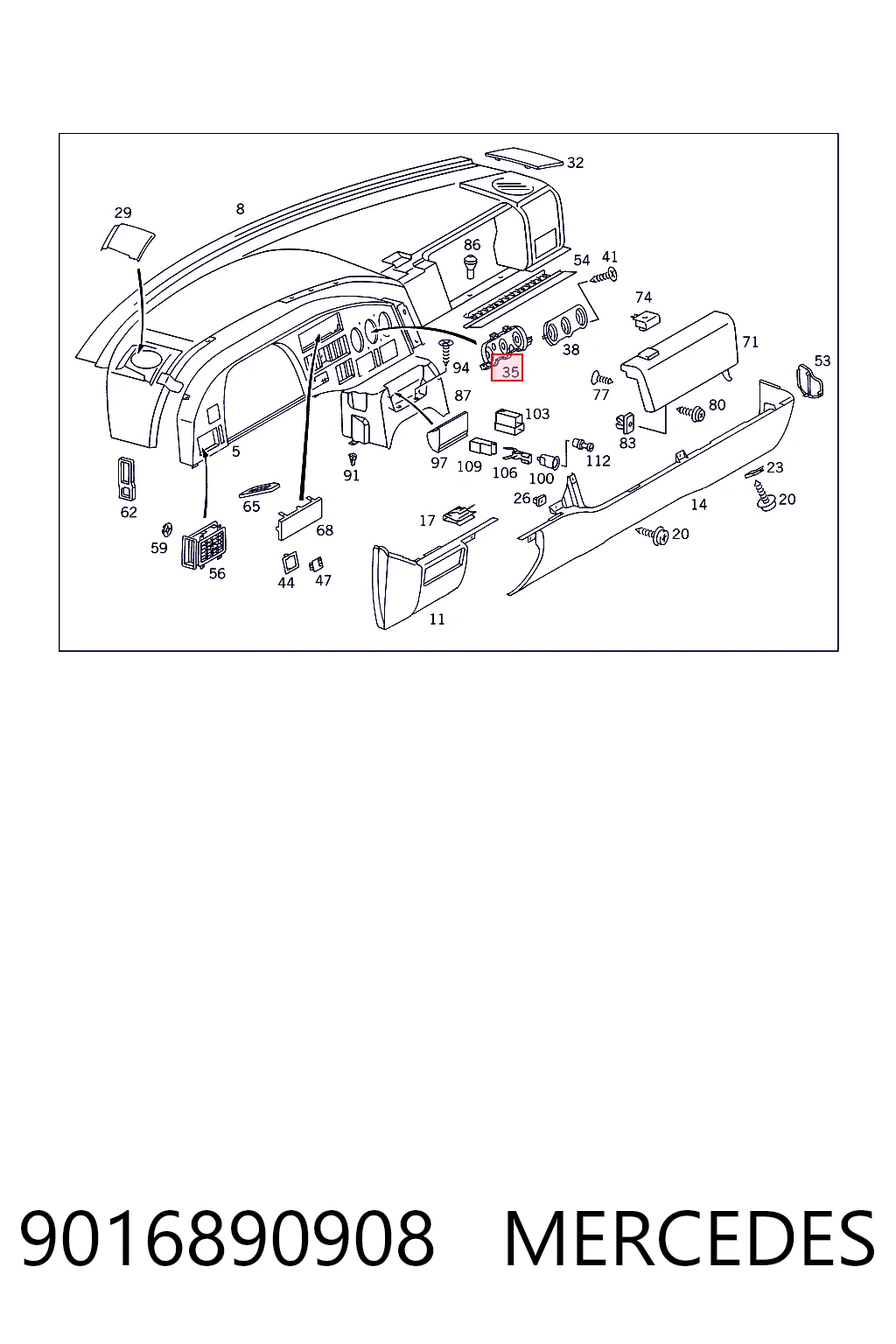 9016890908 Mercedes Unidad de control de la ventilación